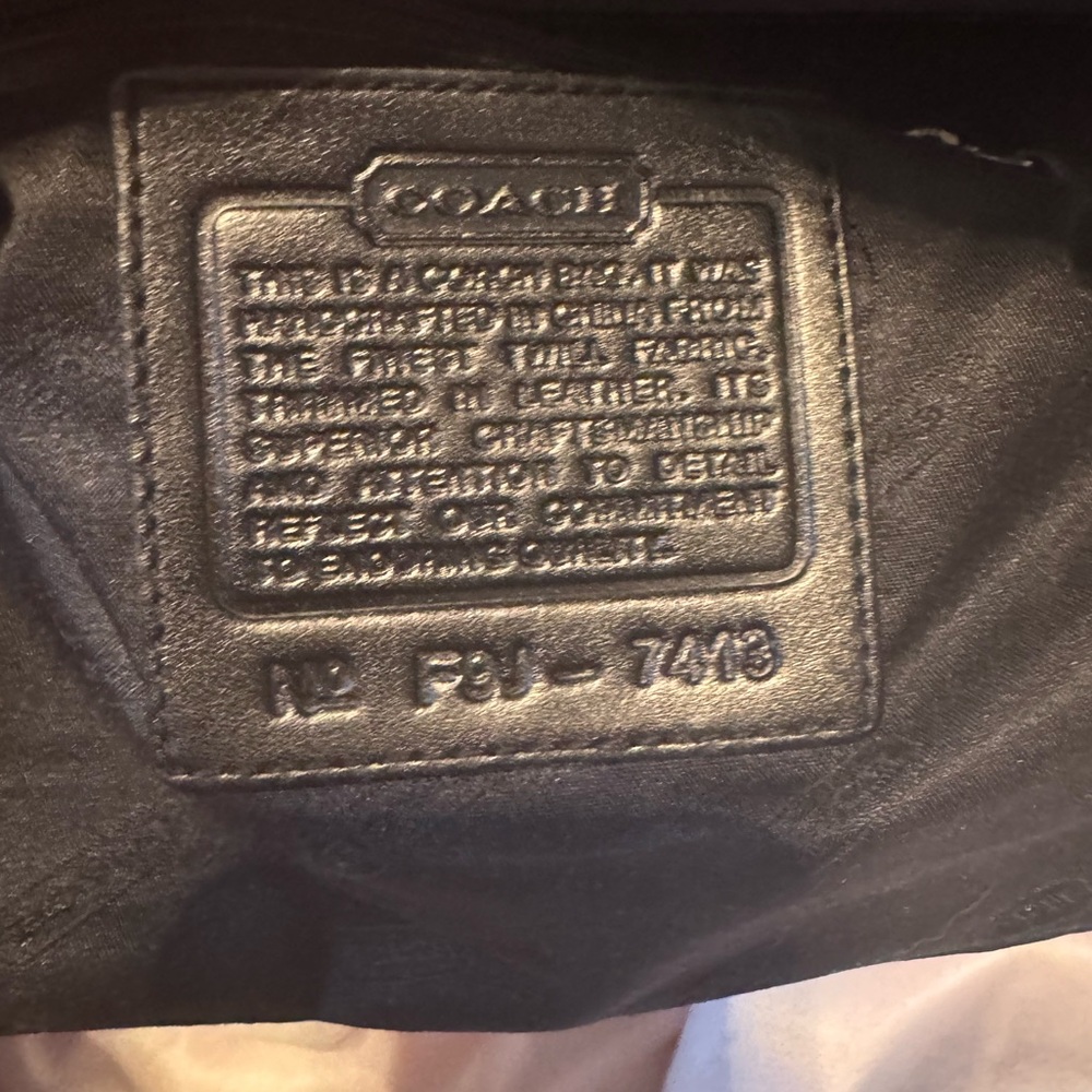 COACH Mercer Jet Black Flap Microfiber Shoulder Bag Rare 90s COACH Vintage - Picture 6 of 10